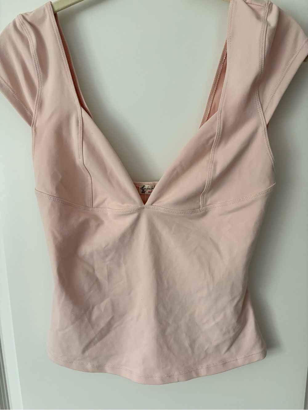 Free People Soft Blush Deep V Tank Top